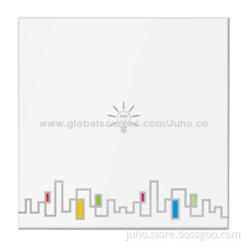 New Crystal PG Touch Light Switch, 1-Gang White Glass, LED Indicator for Easy Night Use